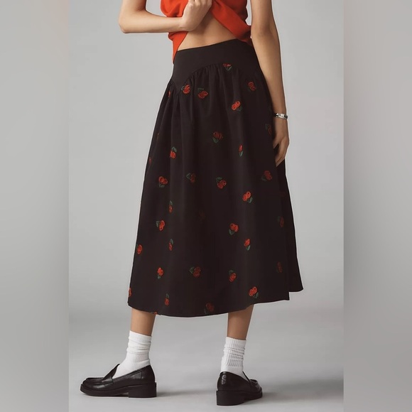 Avec Les Filles Dresses & Skirts - NWT Size L - Avec Les Filles Cherry Applique Midi Skirt (NWT US$ 168)